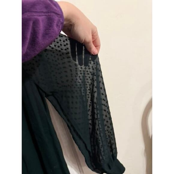 Adrianna Papell Women's Long Sleeve Green Shirt with Sheer Sleeves - Large - Picture 3 of 6